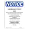 Signmission OSHA Notice, 5" Height, Emergency First Aid Should Liquid Sign, 5" X 3.5", Portrait OS-NS-D-35-V-11837 - alternate 1